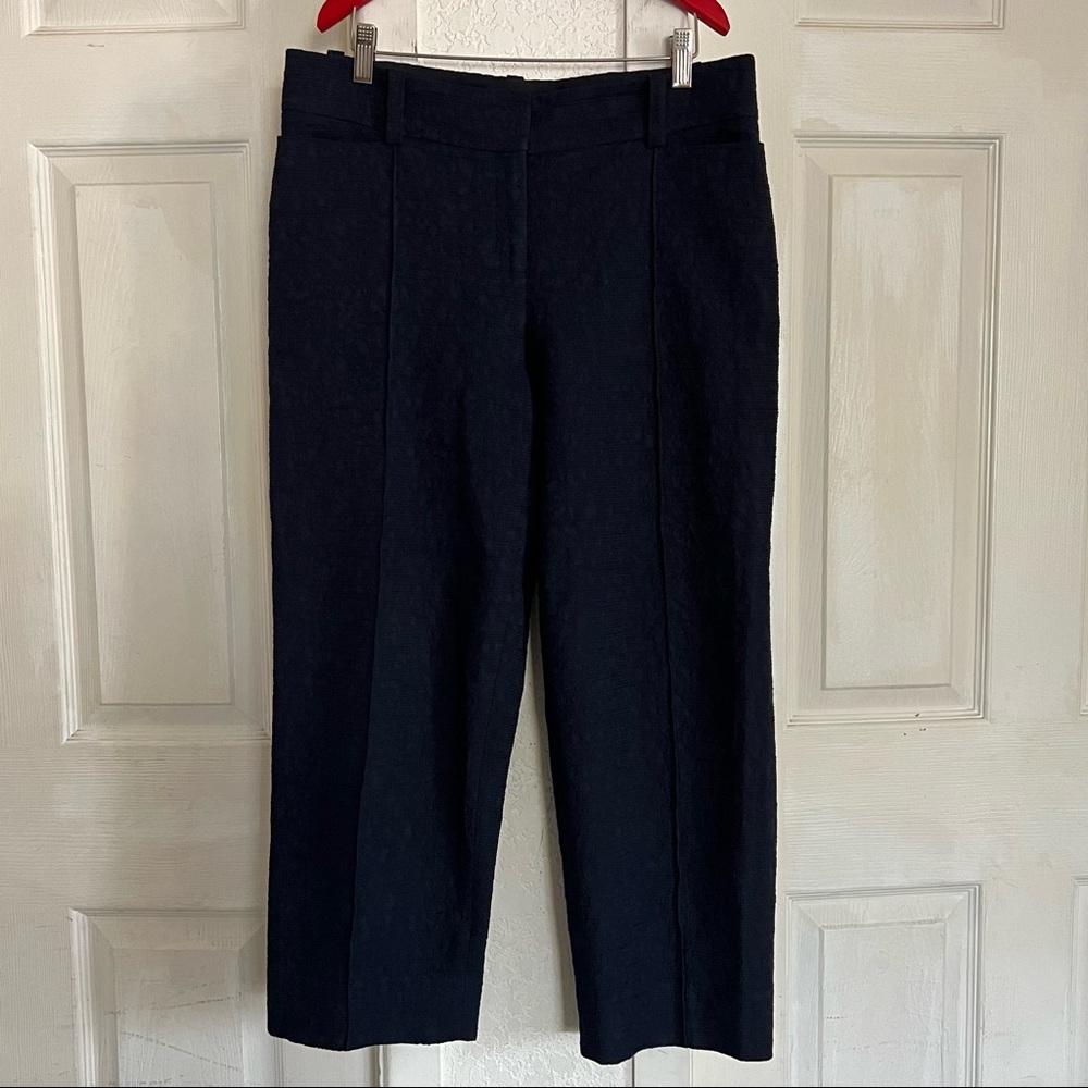 Last Call Before Donating: MM Lafleur Textured Navy Pants Size 10